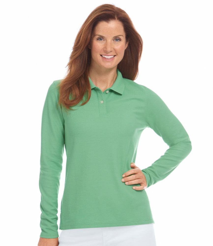 women's long sleeve collared polo shirts