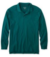 Men's Pima Cotton Polo, Traditional Fit Long-Sleeve
