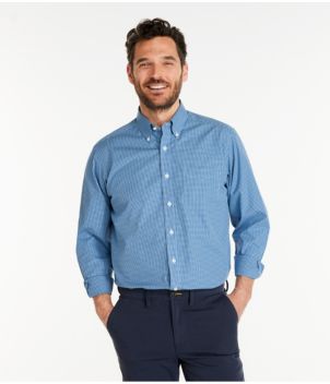 Men's Wrinkle-Free Pinpoint Oxford Cloth Shirt, Traditional Fit Tattersall
