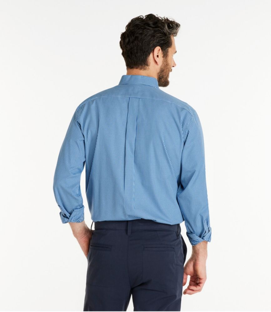 Men's Wrinkle-Free Pinpoint Oxford Cloth Shirt, Traditional Fit Tattersall, Bright Blue, small image number 3