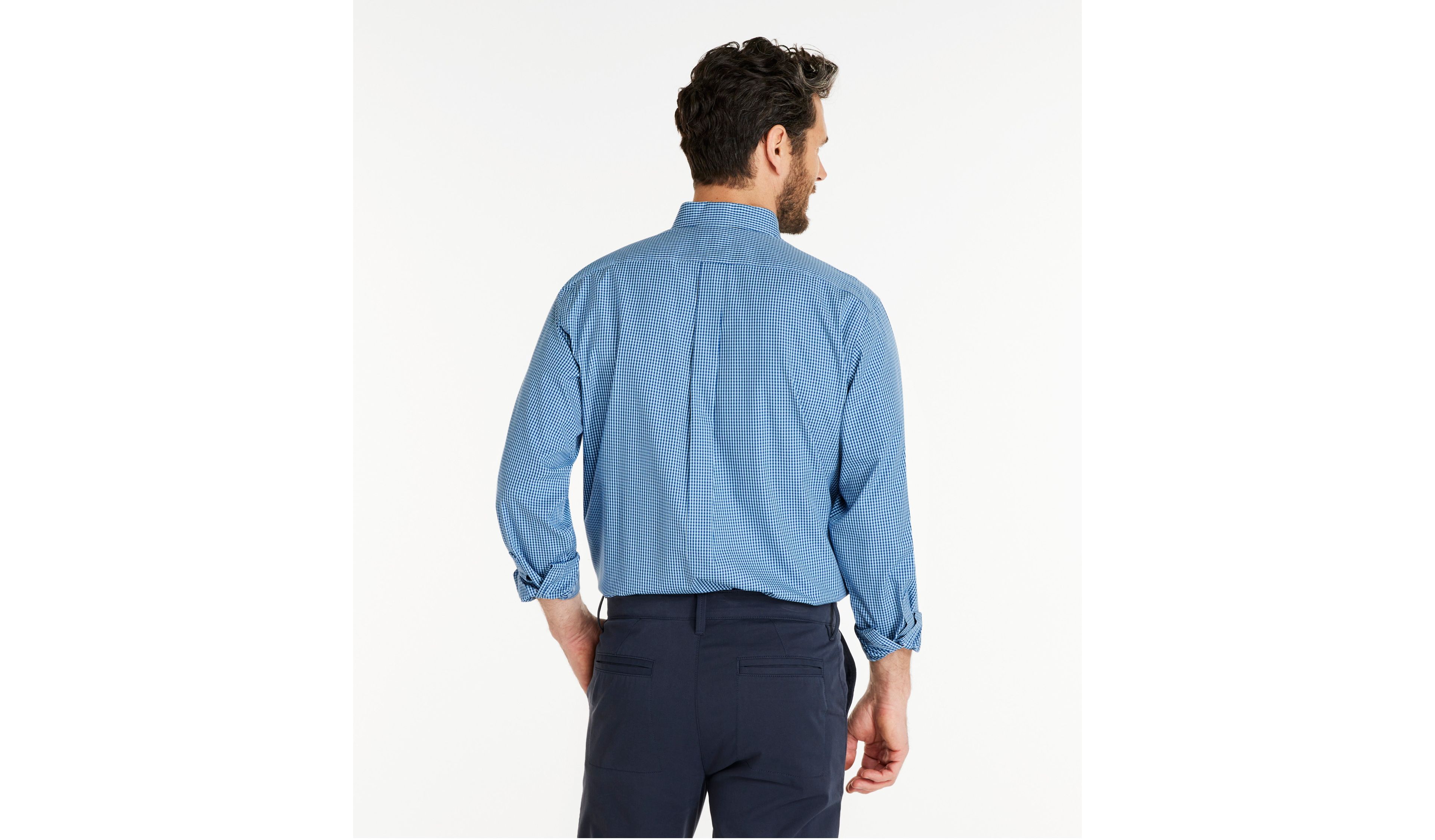 Men's Wrinkle-Free Pinpoint Oxford Cloth Shirt, Traditional Fit Tattersall