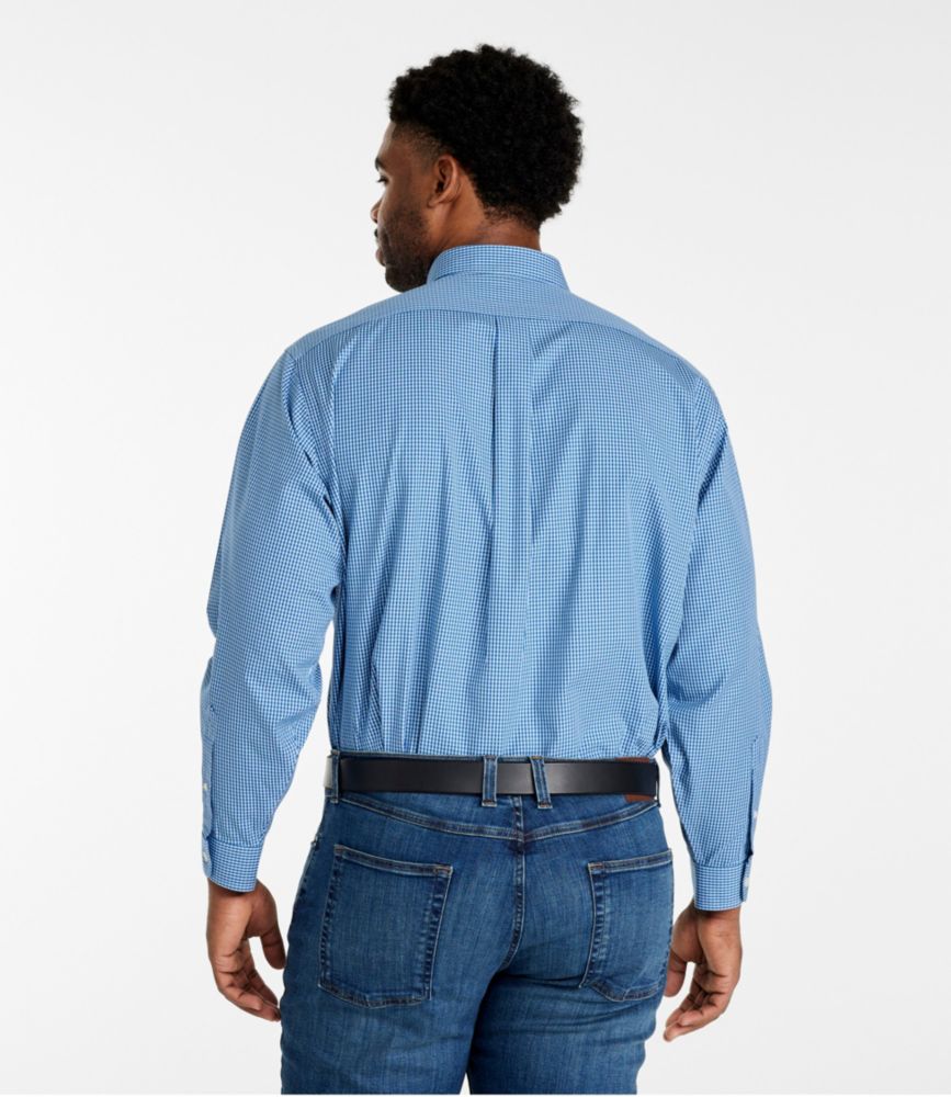 Men's Wrinkle-Free Pinpoint Oxford Cloth Shirt, Traditional Fit Tattersall, Brightwater Blue, small image number 5