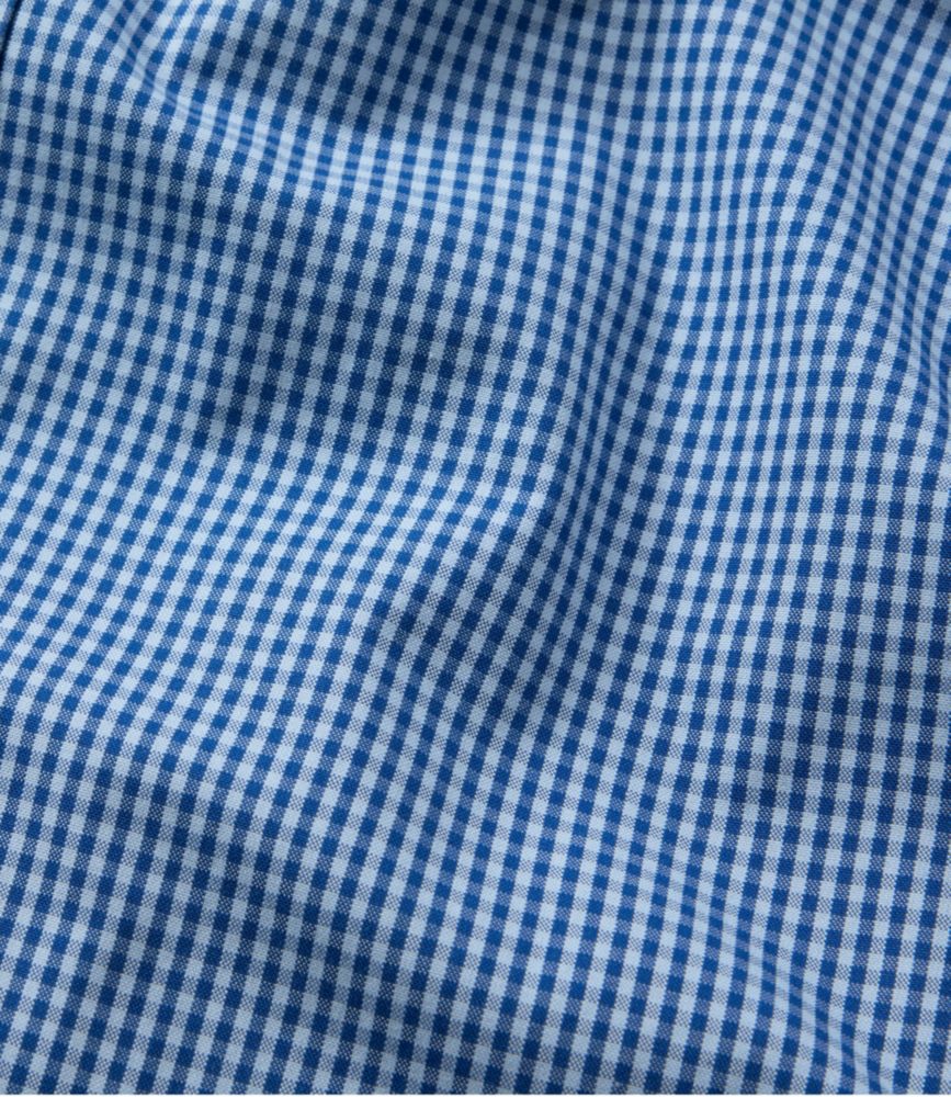 Men's Wrinkle-Free Pinpoint Oxford Cloth Shirt, Traditional Fit Tattersall, Bright Blue, small image number 7
