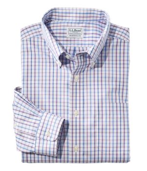 Men's Wrinkle-Free Pinpoint Oxford Cloth Shirt, Traditional Fit Tattersall