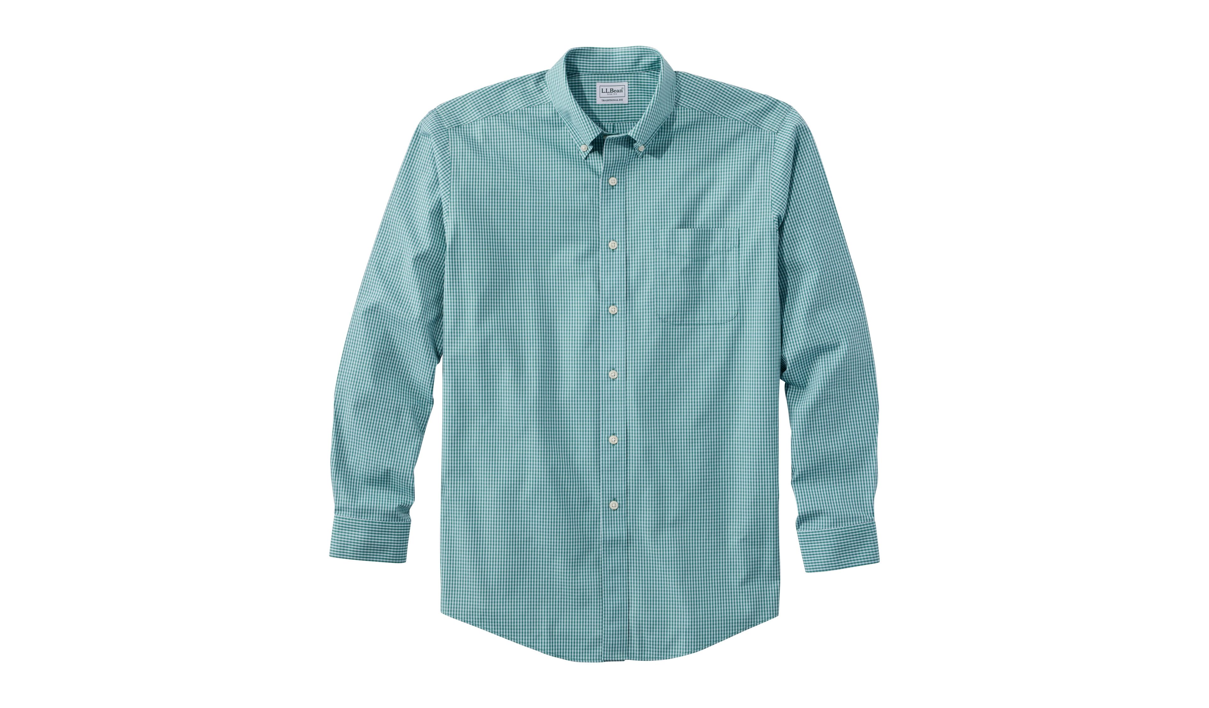 Men's Wrinkle-Free Pinpoint Oxford Cloth Shirt, Traditional Fit, Tattersall