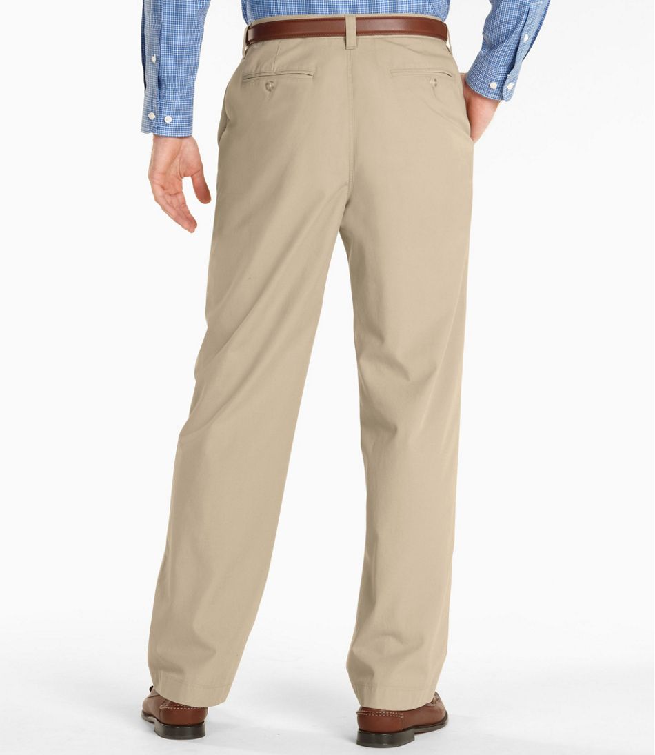 Men's Easy-Care Bush Poplin Pants, Natural Fit, Plain Front