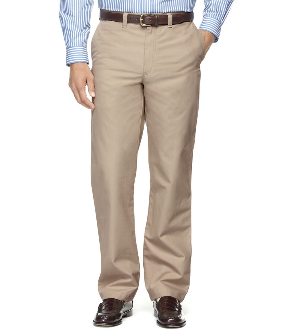 Men's Easy-Care Bush Poplin Pants, Classic Fit Plain Front