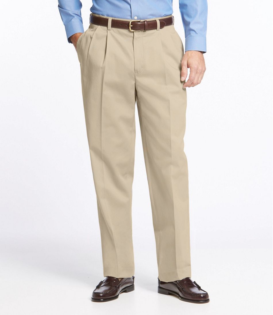 Men's Wrinkle-Free Dress Chinos, Natural Fit Pleated
