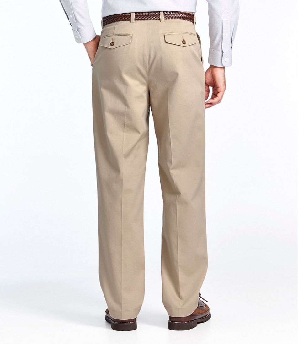Men's Wrinkle-Free Dress Chinos, Natural Fit Hidden Comfort Pleated ...