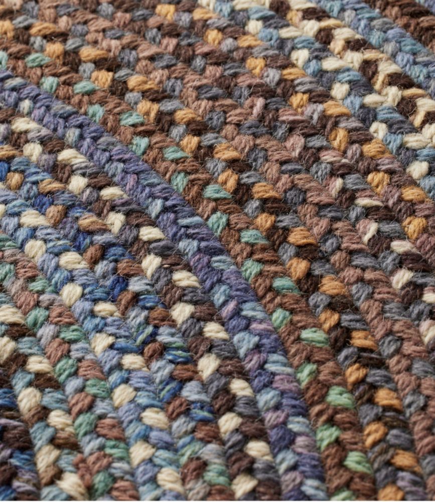 L.L.Bean Braided Wool Rug, 6' Diam., Mid-Blue Multi, small image number 3