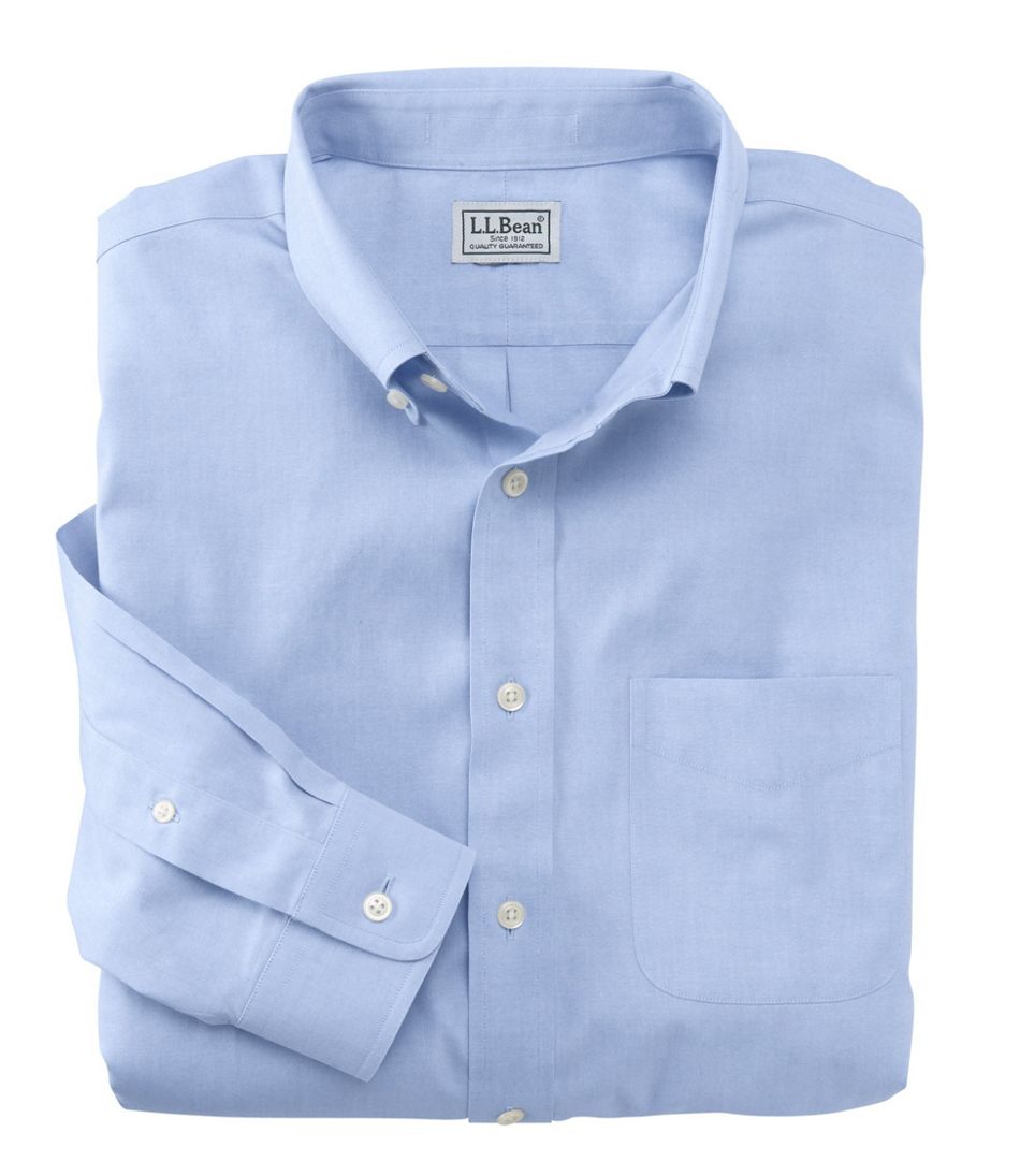 Men's Wrinkle-Free Pinpoint Oxford Cloth Shirt, Slightly Fitted | at L ...