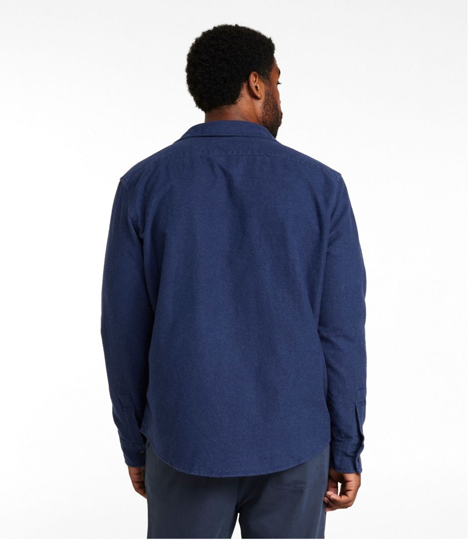 Men's Washed Cotton Double-Knit Chamois Shirt, Long-Sleeve at L.L.