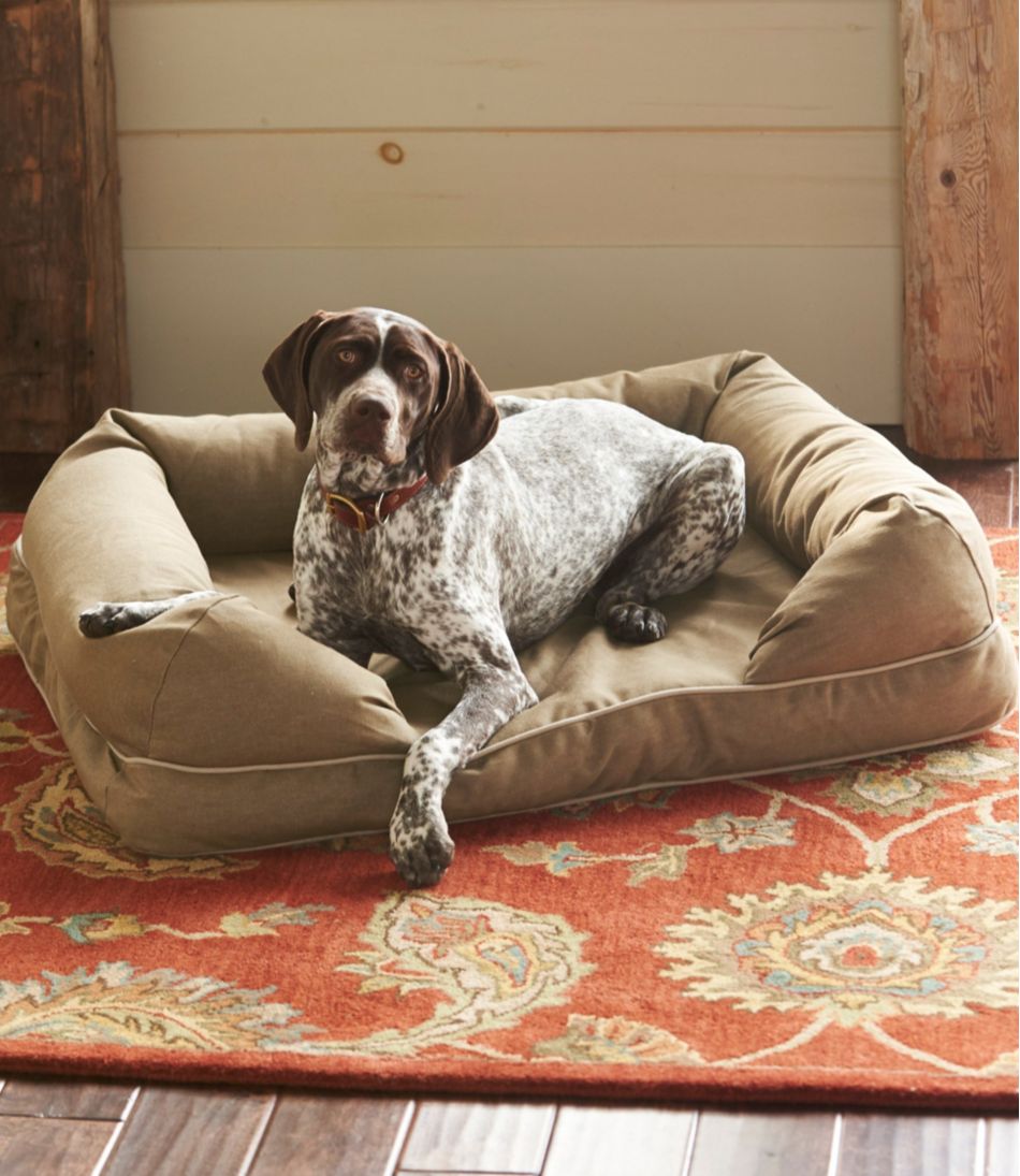 L.L.Bean Therapeutic Dog Bed Couch Denim Medium Dog Accessories Burlap