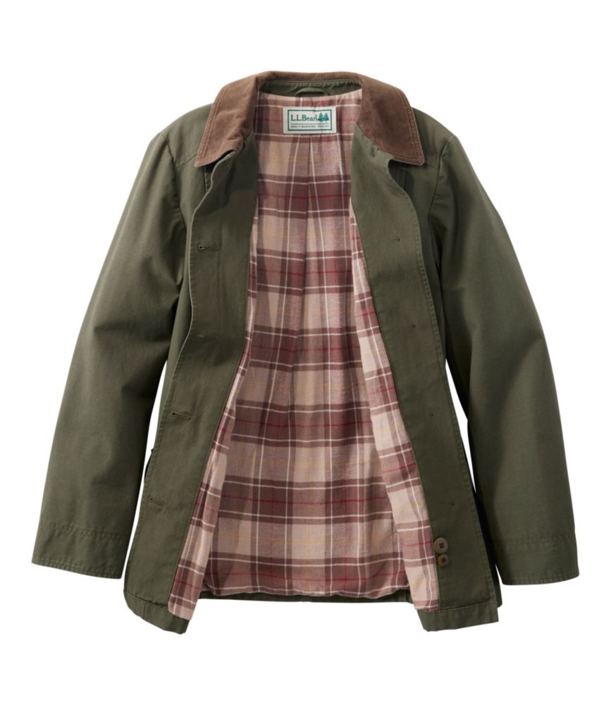 Women's Adirondack Barn Coat, Flannel-Lined, Dark Khaki, small image number 4