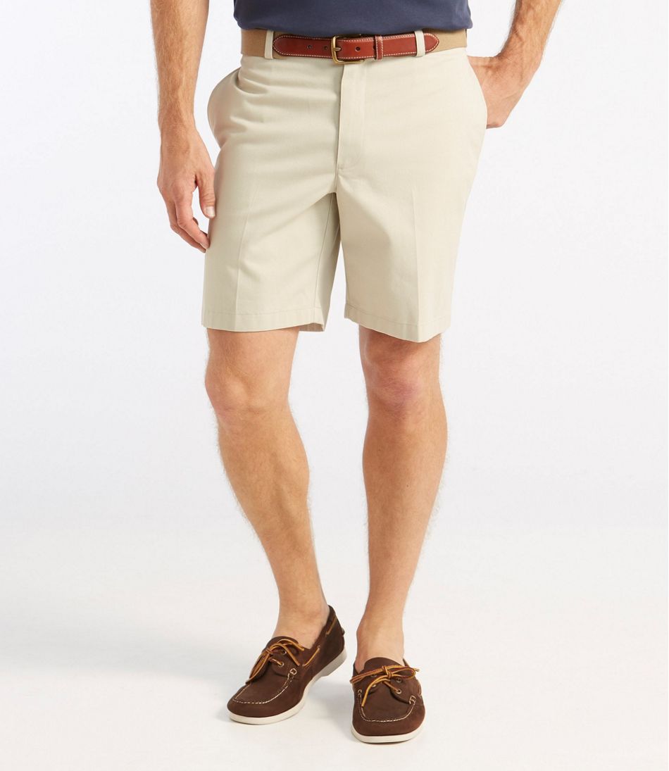 Men's Double L Chino Shorts, Classic Fit Plain Front 8