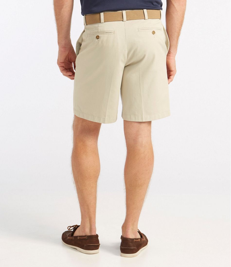 Men's Double L Chino Shorts, Classic Fit Plain Front 8