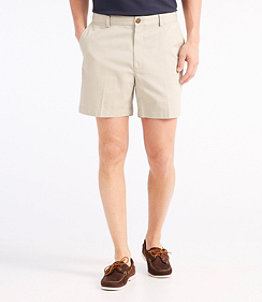 Men's Wrinkle-Free Double L Chino Shorts, Hidden Comfort Waist Plain Front 6" Inseam