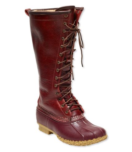 signature tumbled leather ll bean boots shearling lined