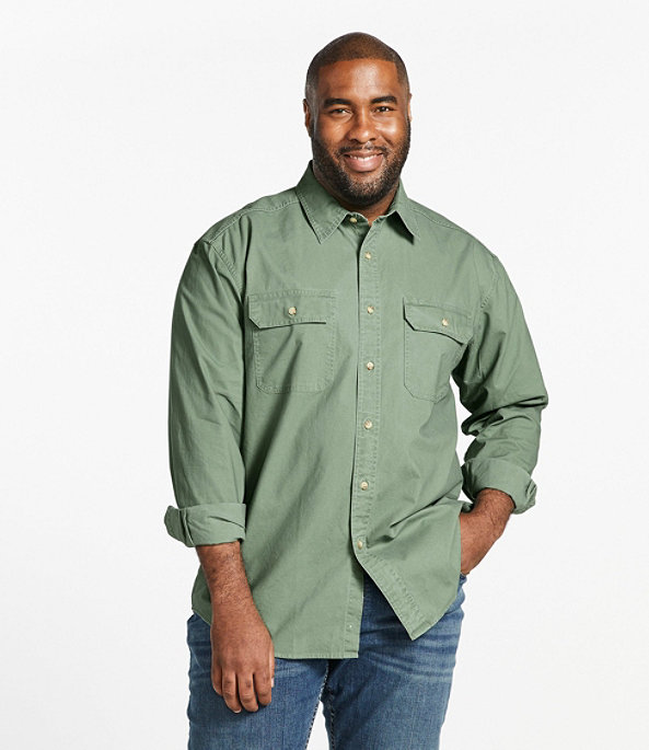 Sunwashed Canvas Shirt, Long Sleeve, Silver Birch, largeimage number 3