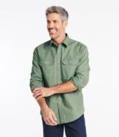 Men's Sunwashed Canvas Shirt, Traditional Fit Juniper Medium, Cotton | L.L.Bean