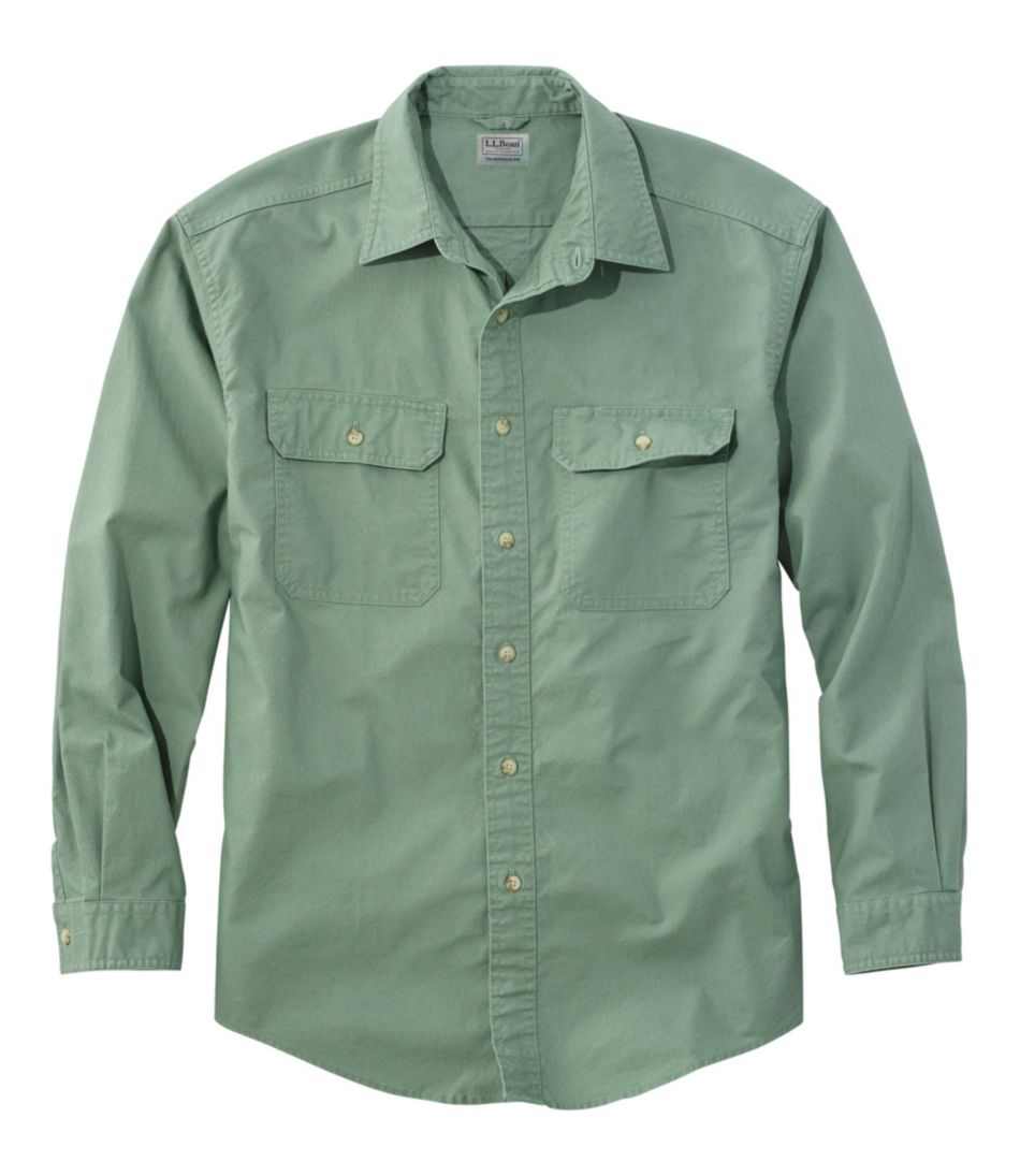 Men's Sunwashed Canvas Shirt, Traditional Fit Juniper Medium, Cotton | L.L.Bean