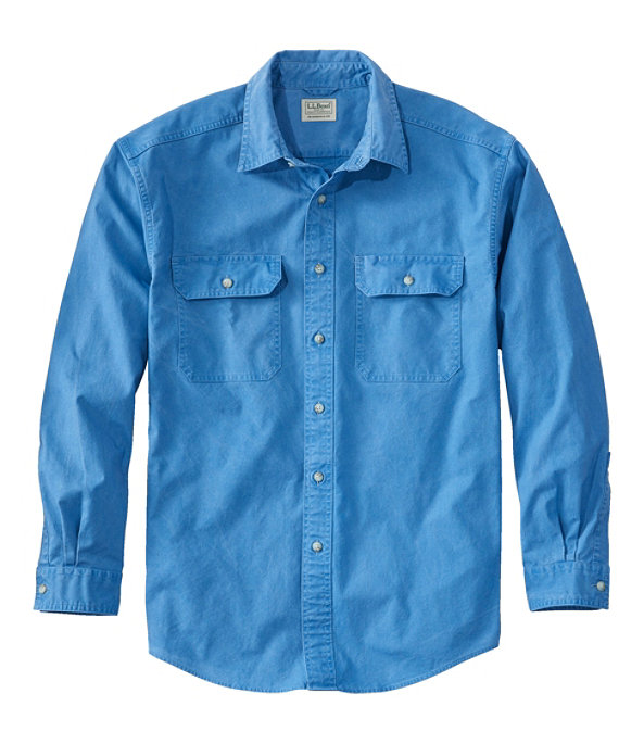 Sunwashed Canvas Shirt, Long Sleeve, Marine Blue, largeimage number 0