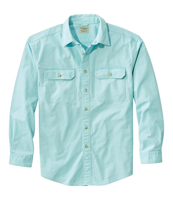 Sunwashed Canvas Shirt Long Sleeve Traditional Fit, Mist Blue, large image number 0