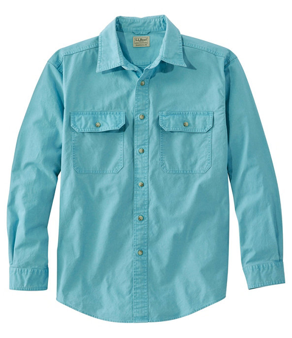 Sunwashed Canvas Shirt Long Sleeve Traditional Fit, Sea Blue, large image number 0