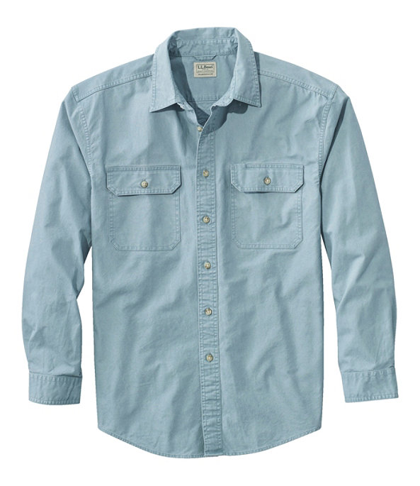 Sunwashed Canvas Shirt Long Sleeve Traditional Fit, Cadet Blue, large image number 0