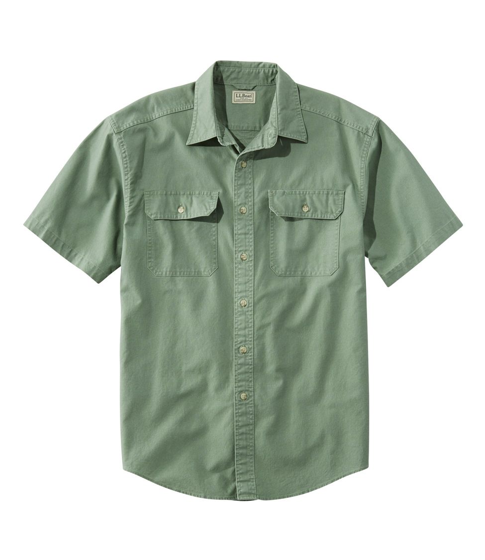 Men's Sunwashed Canvas Shirt, Traditional Fit Short-Sleeve at L.L.