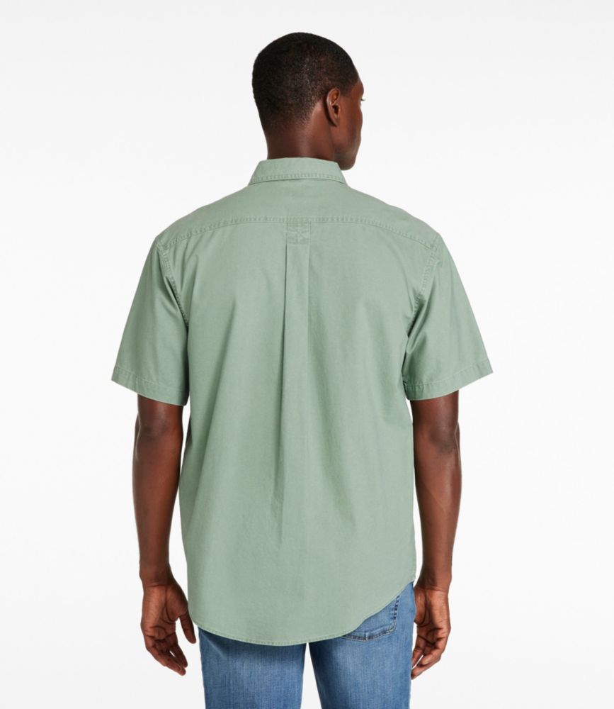 Men's Sunwashed Canvas Shirt, Traditional Fit Short-Sleeve