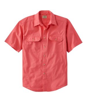 Men's Sunwashed Canvas Shirt, Traditional Fit Short-Sleeve