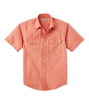Men's Sunwashed Canvas Shirt, Traditional Fit Short-Sleeve