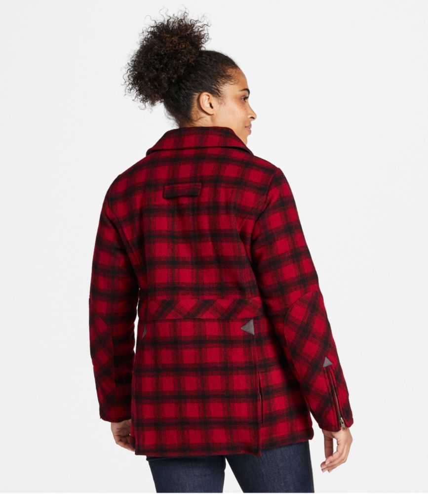 Women's Maine Guide Wool Parka, PrimaLoft, Red/Black Plaid, small image number 3