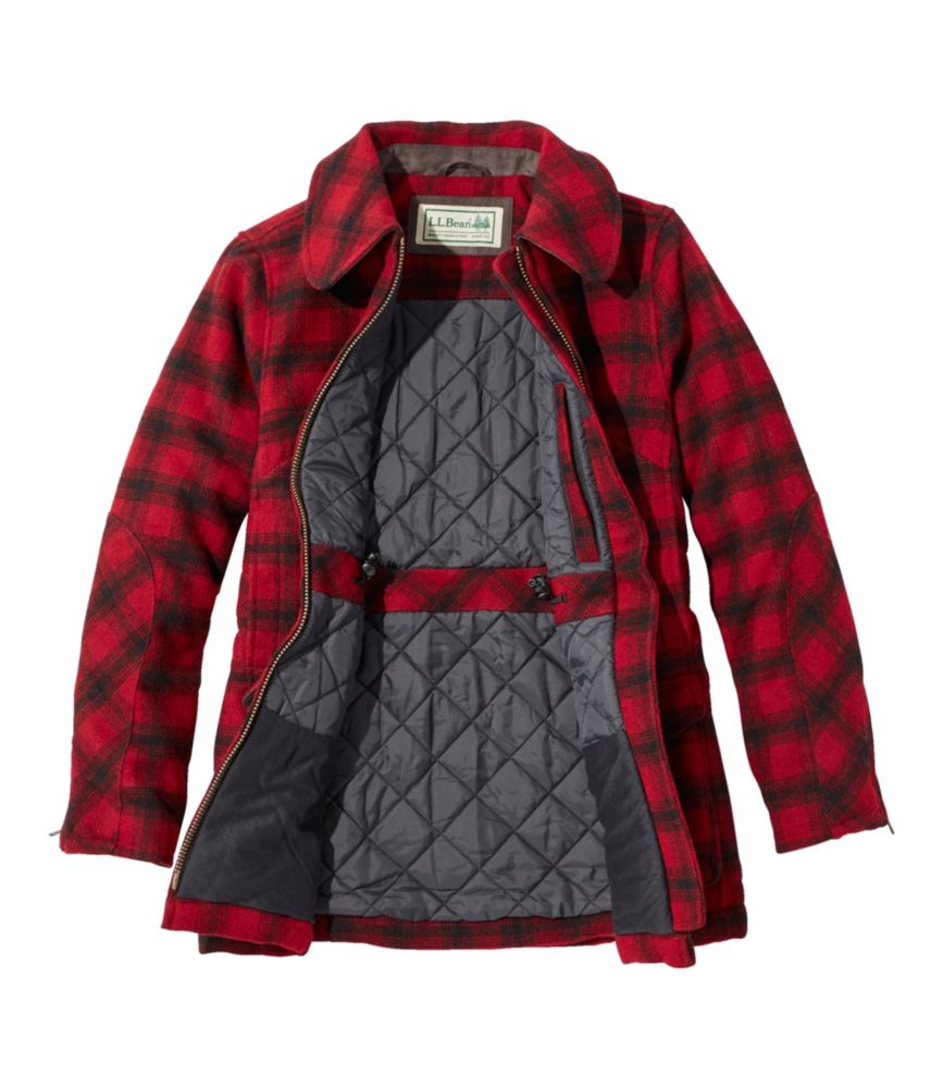 Women's Maine Guide Wool Parka, PrimaLoft, Red/Black Plaid, small image number 4