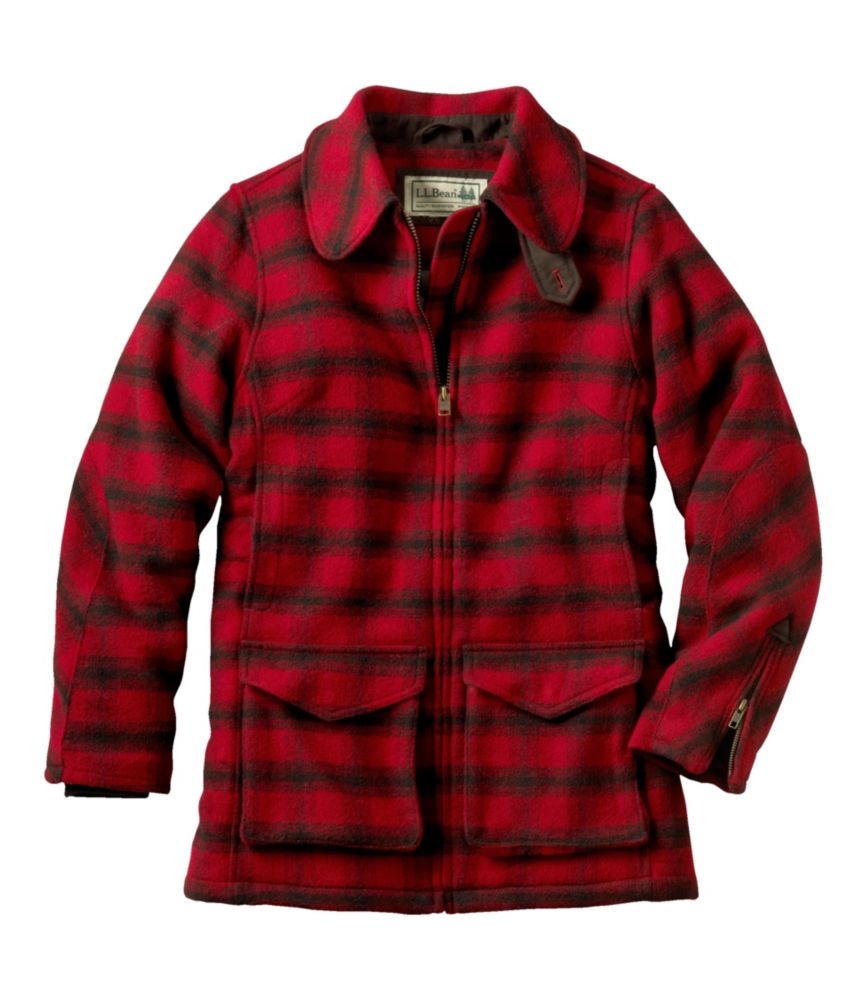 Women's Maine Guide Wool Parka, PrimaLoft, Red/Black Plaid, small image number 1