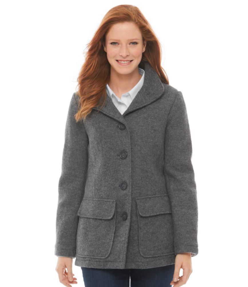 women's boiled wool coat