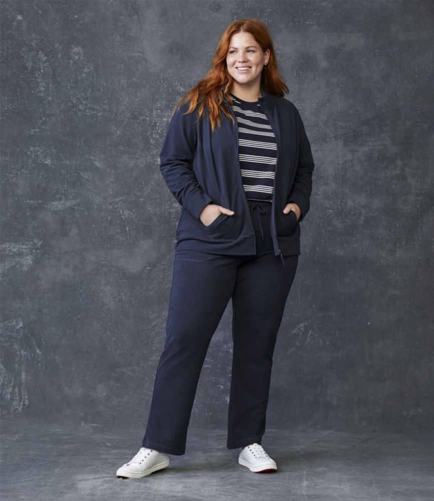 Women's Ultrasoft Sweats, Full-Zip Mock-Neck Jacket, Classic Navy, small image number 5