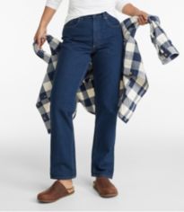 Women's Double L® Jeans, Ultra High-Rise Comfort Waist Tapered Leg  Flannel-Lined