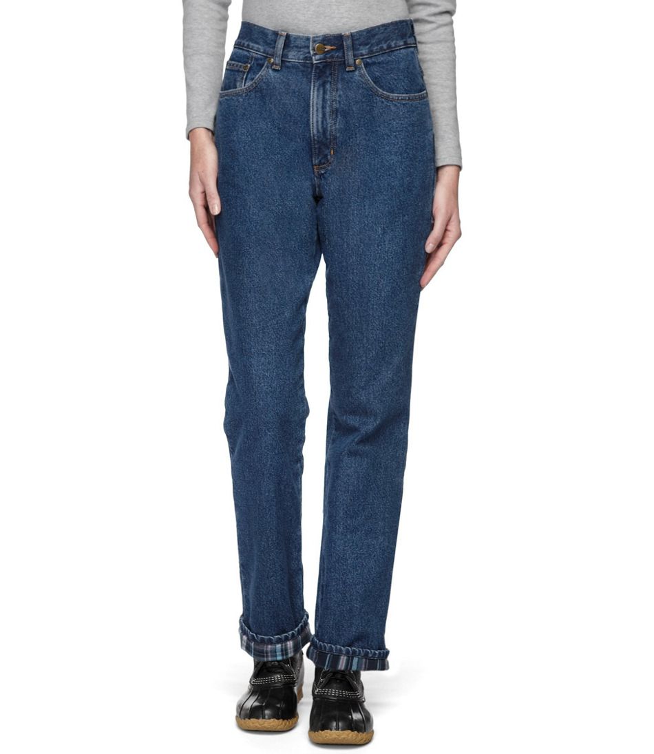 Double L® Jeans, Straight-Leg Flannel-Lined