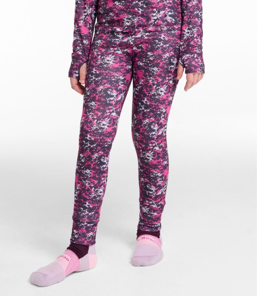 Kids' Wicked Warm Midweight Long Underwear, Pants Print, Bold Pink Camo, small image number 3