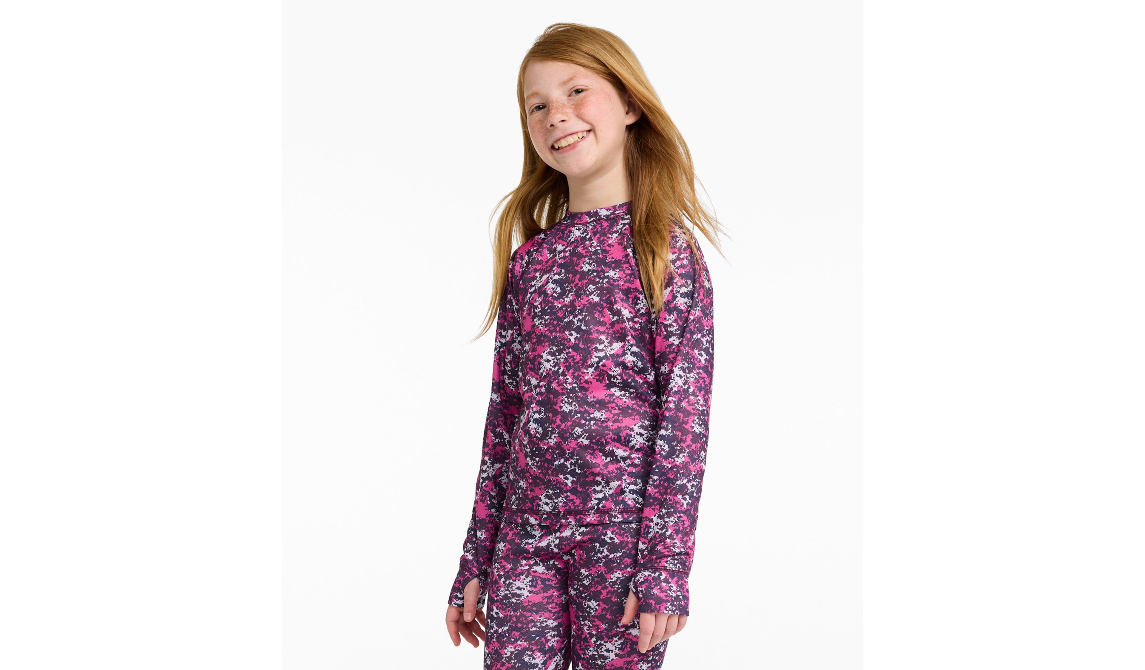 Kids' Wicked Warm Midweight Long Underwear, Top Print