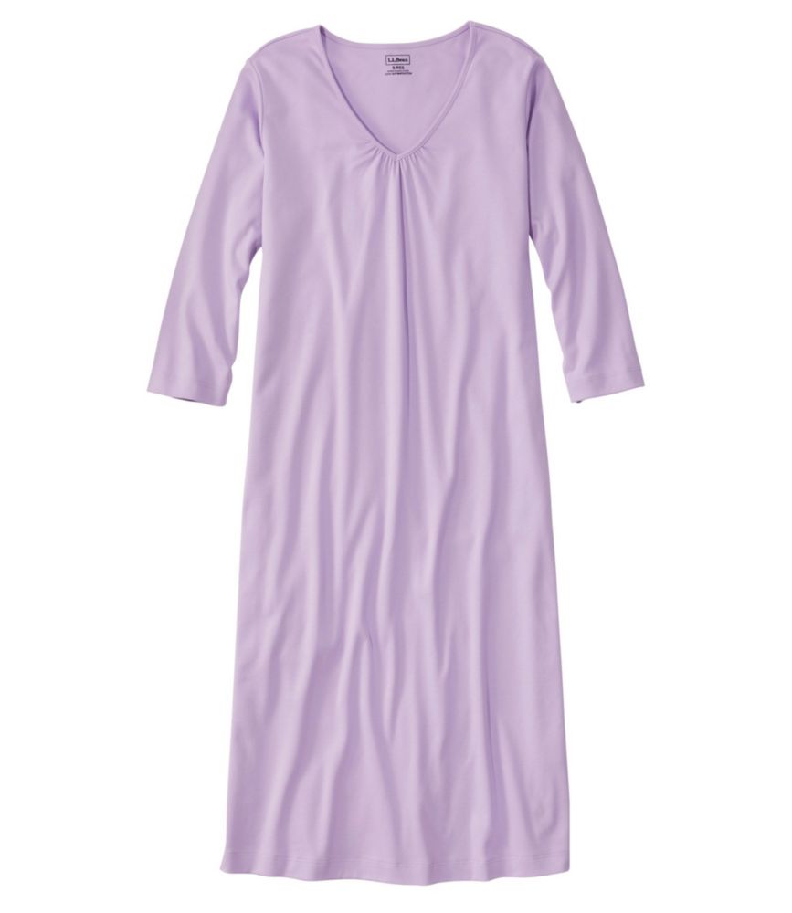 Women's Supima Cotton Nightgown, VNeck ThreeQuarterSleeve Pajamas