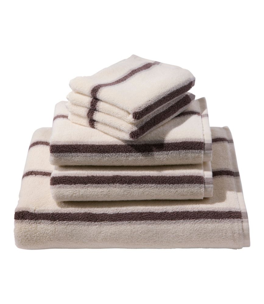 Premium Cotton Towels, Stripe, Bone/Weathered Oak, small image number 1