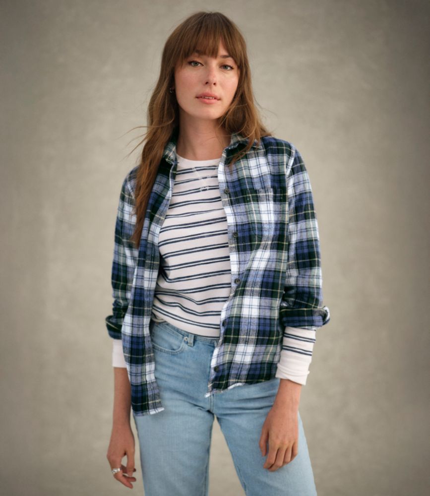 Women's Scotch Plaid Flannel Shirt, Relaxed
