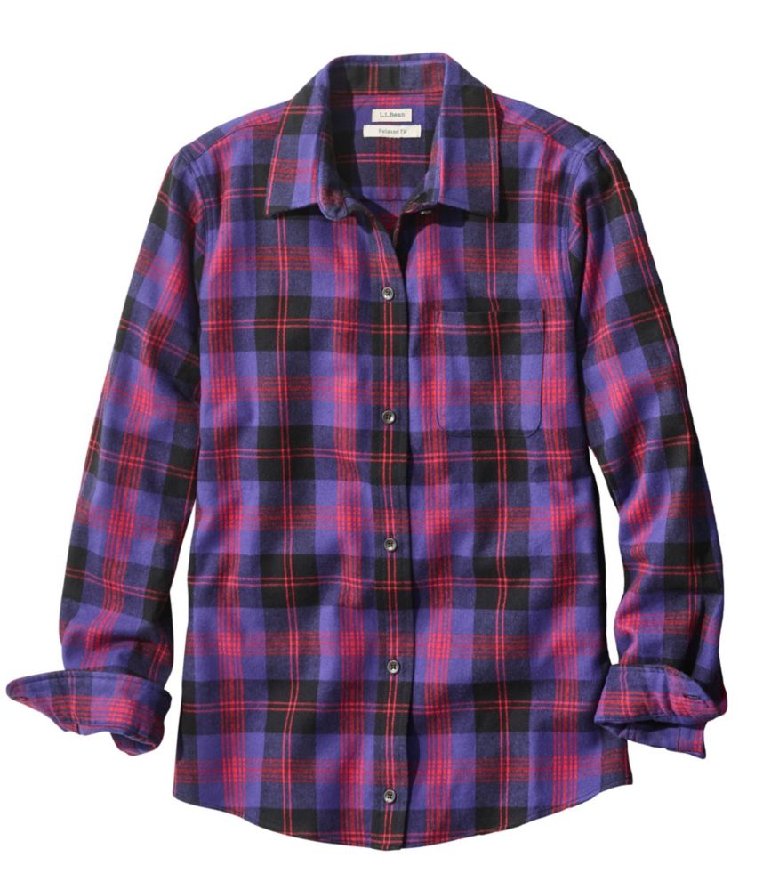 Women's Scotch Plaid Flannel Shirt, Relaxed Multi Color Extra Large L.L.Bean