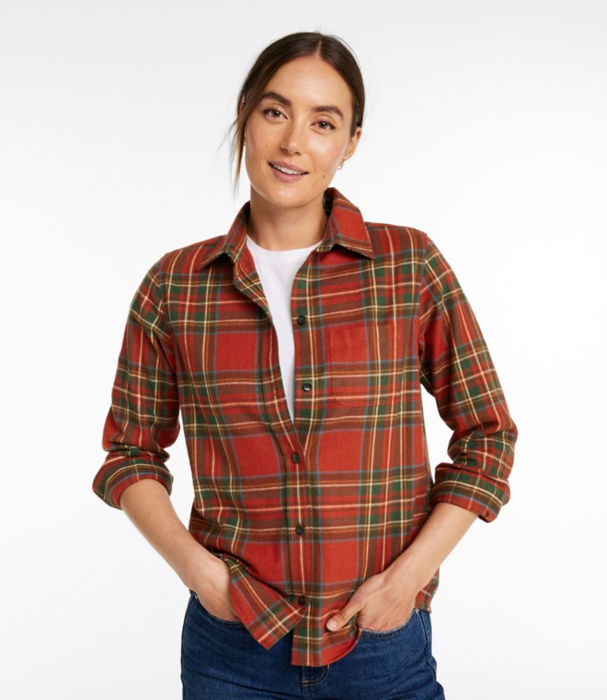 Women's Scotch Plaid Flannel Shirt, Relaxed