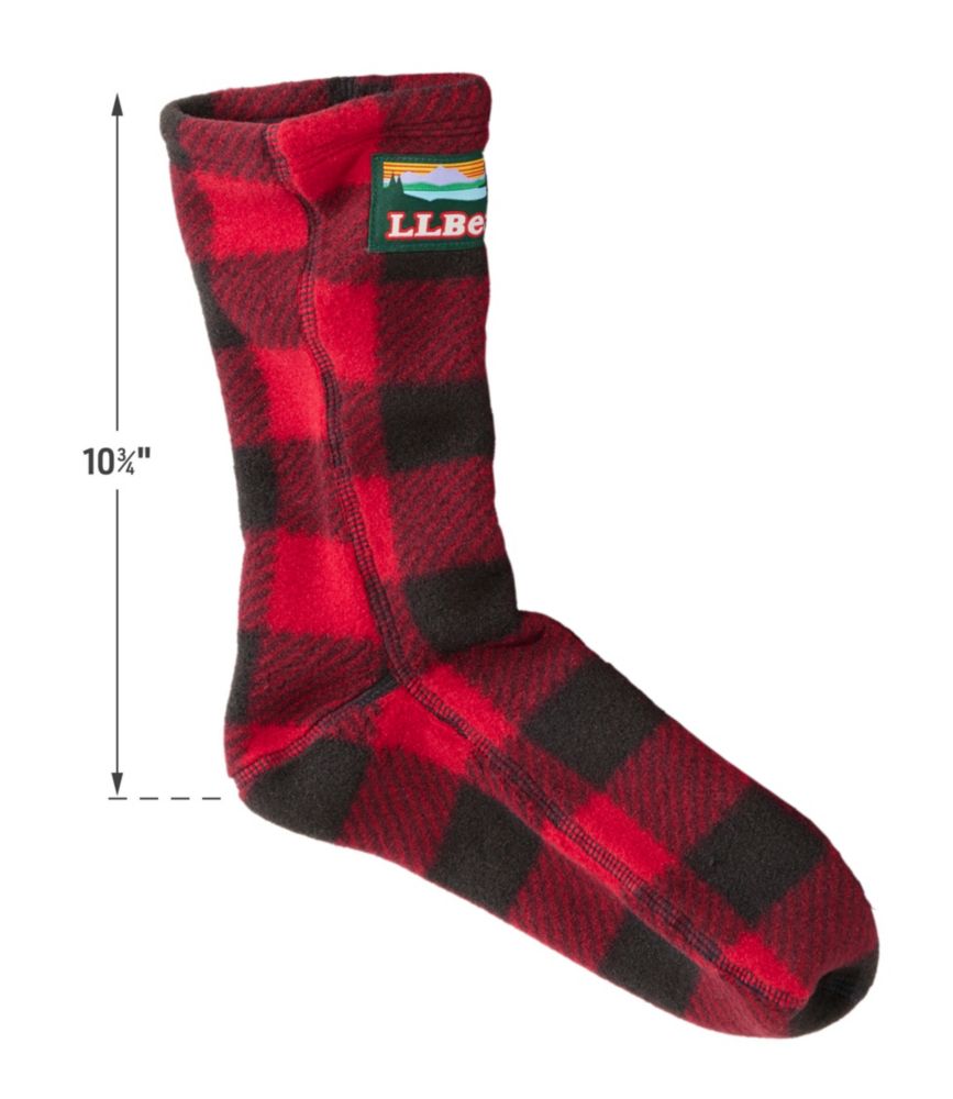 Adults' L.L.Bean Fleece Socks, Burgundy Brown Stripe, small image number 2