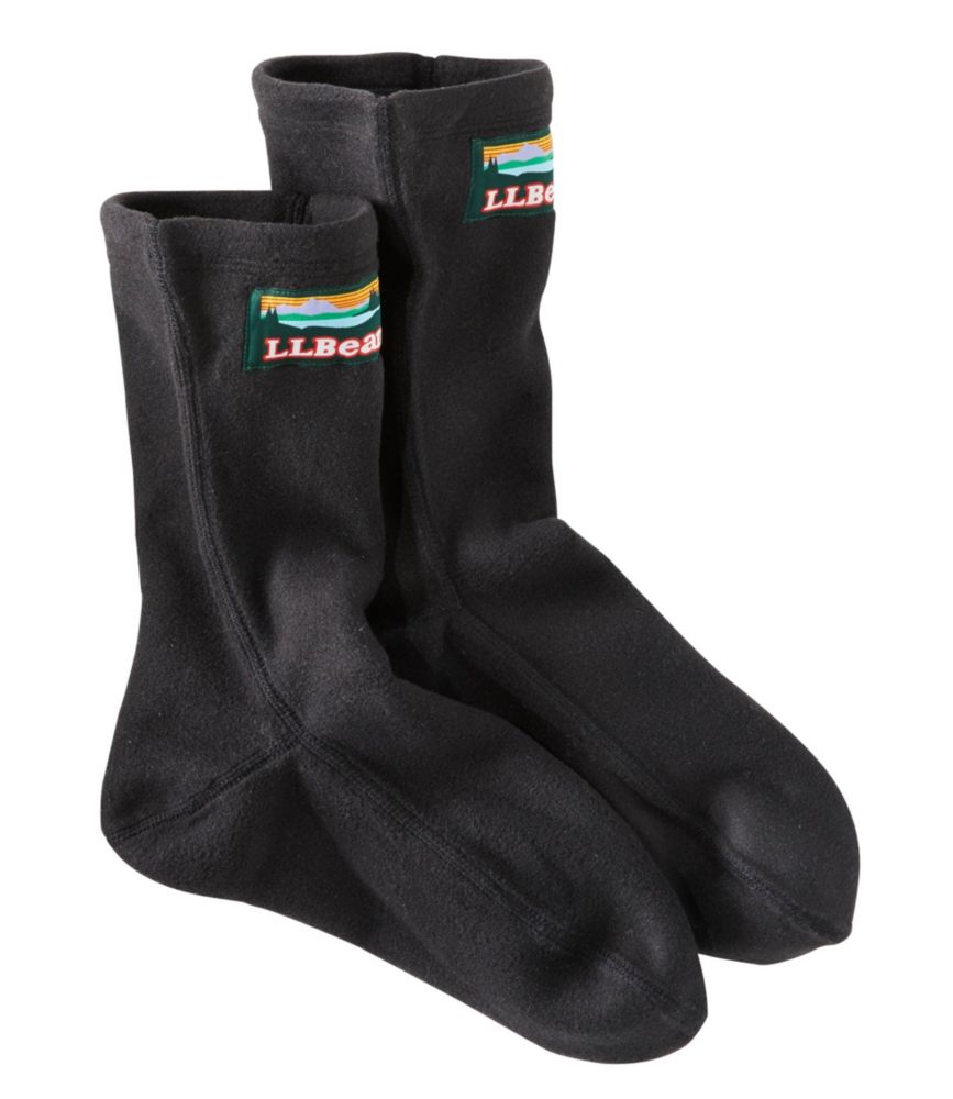 Adults' L.L.Bean Fleece Socks, Black Katahdin, small image number 1