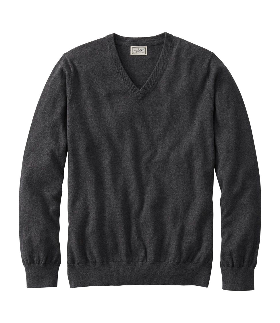 Men's Cotton/Cashmere Sweater, V-Neck